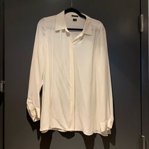 Theory silk white blouse - never worn! Size L